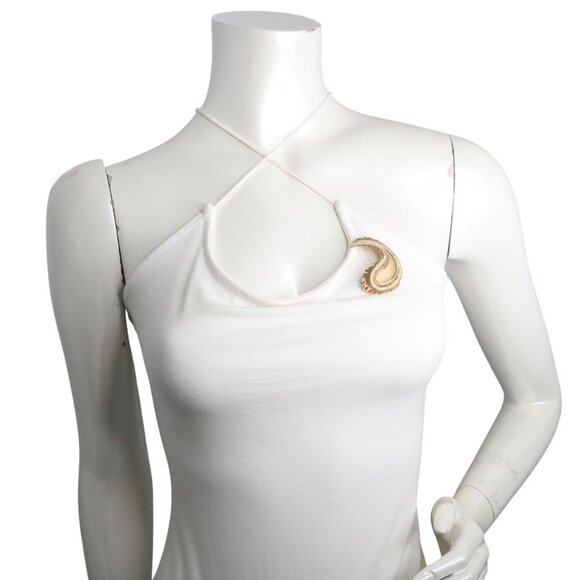 Vintage CROWN TRIFARI Signed Gold Tone Textured Feather Brooch Pin Mid-Century - Picture 4 of 11